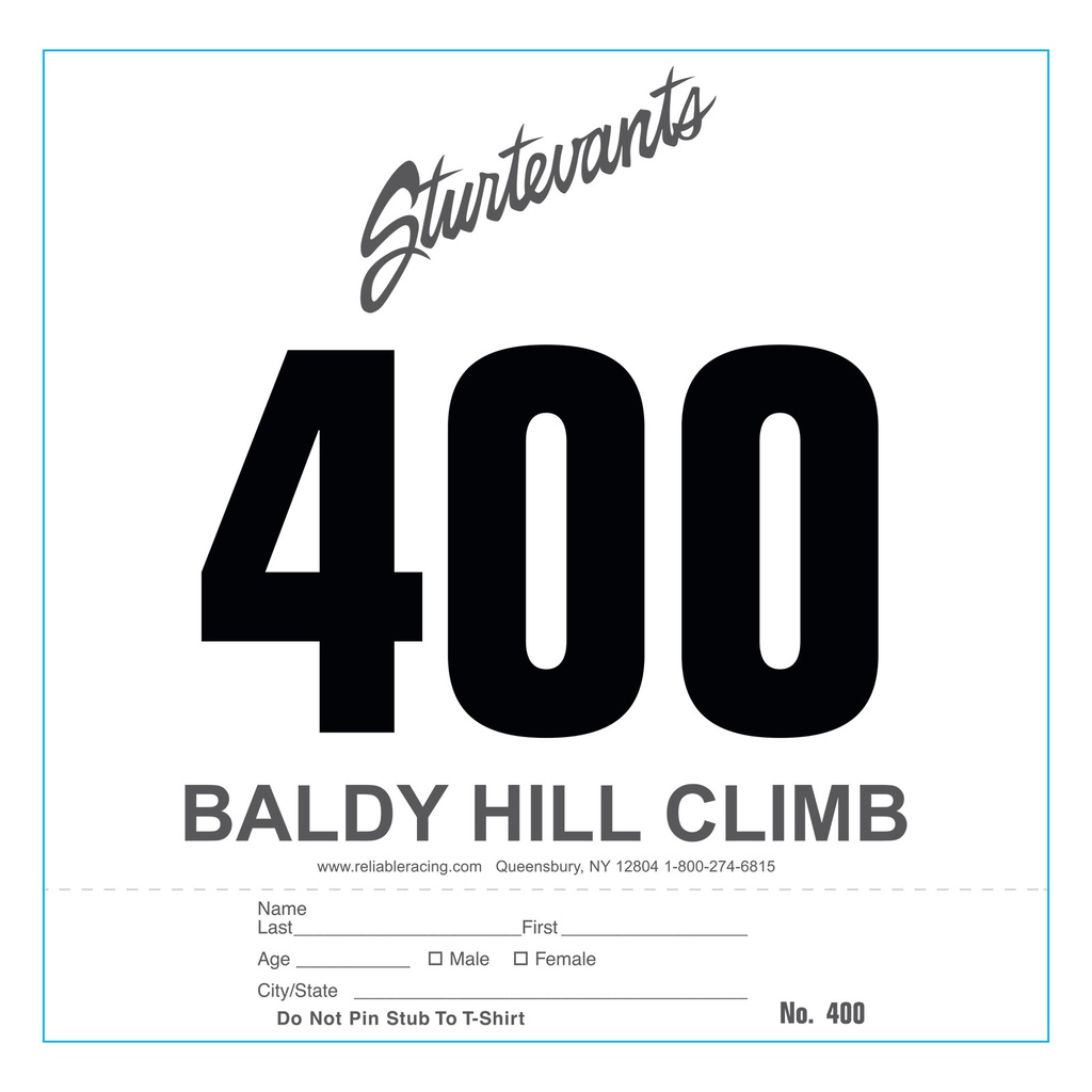 Custom Running Numbers with Perf Tab - 8"W x 7.5"H