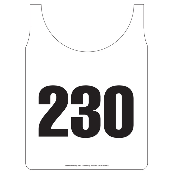 Stock Numbered 2 Panel Souvenir Bibs