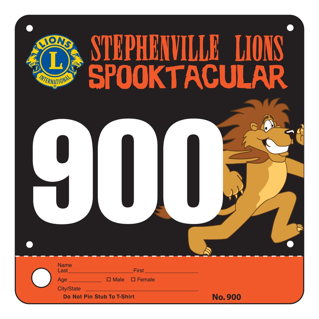 Custom Running Numbers with Perf Tab - 8"W x 7.5"H