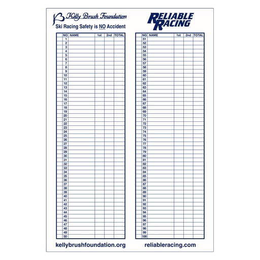 [50703] Kelly Brush/RRS Giant Scoresheet